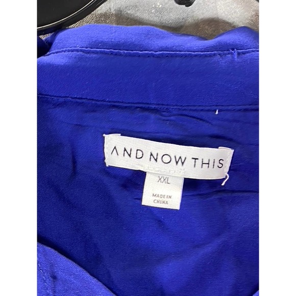 And Now This Men's Blue Regular-Fit Button-Up Long-Sleeve Shirt SZ 2XL - Picture 11 of 13